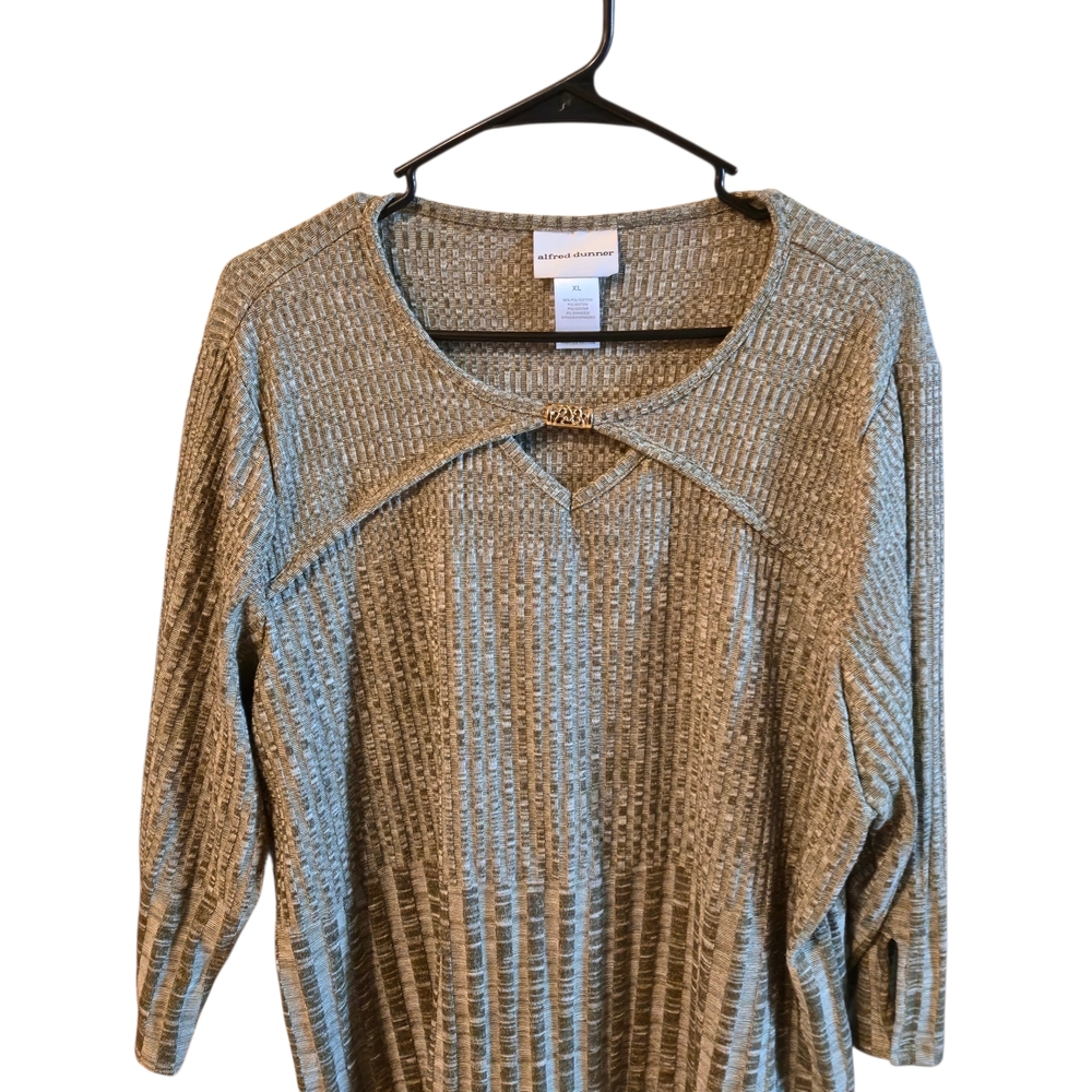 Alfred Dunner‎ Textured Tan Sweater - Picture 3 of 10